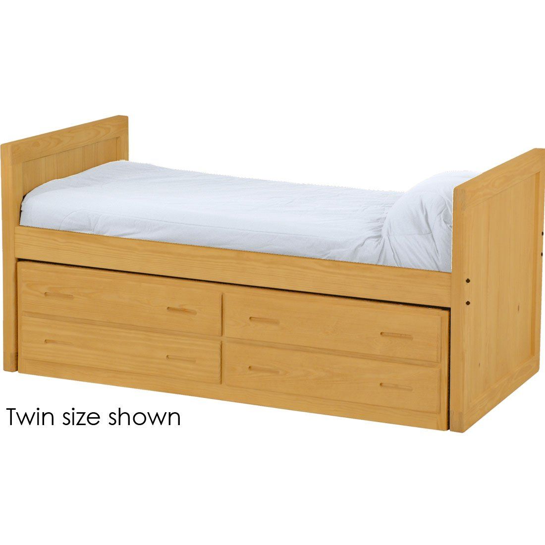 Solid Wood Captain Bed - Panel Design - w 4 Drawer unit - 3939