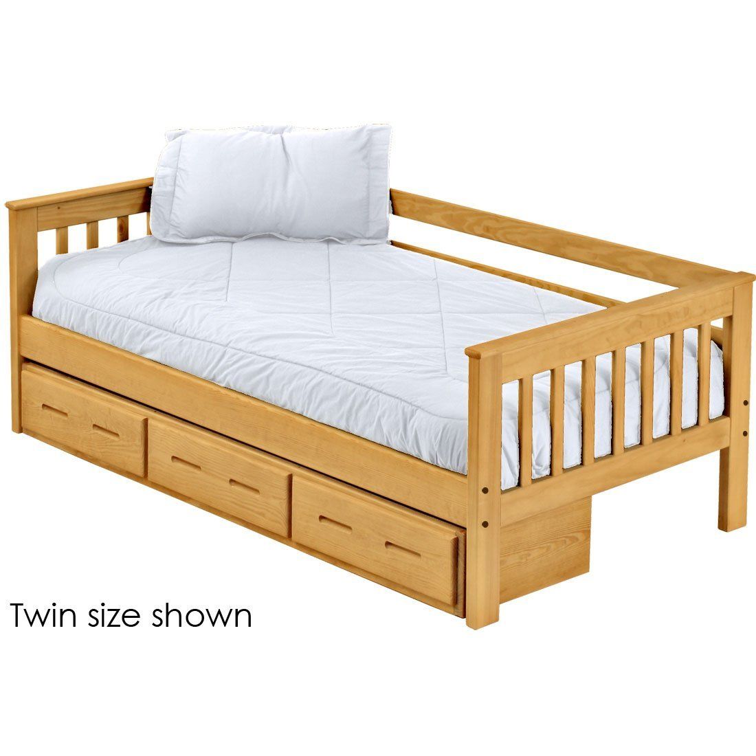 Solid Wood Daybed - Mission Design - w 3 Drawer unit