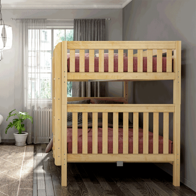 Solid Wood Bunk Bed w Vertical Ladder - Modular Design