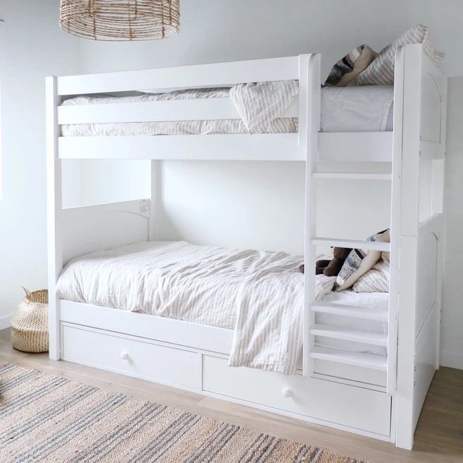 Solid Wood Bunk Bed w Vertical Ladder - Modular Design