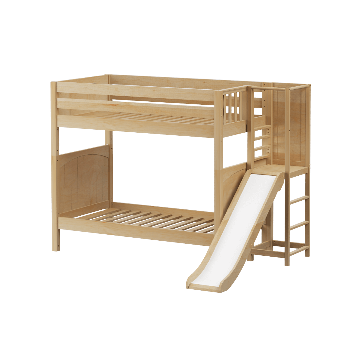 Solid Wood Bunk Bed w Slide Platform End - Modular Design