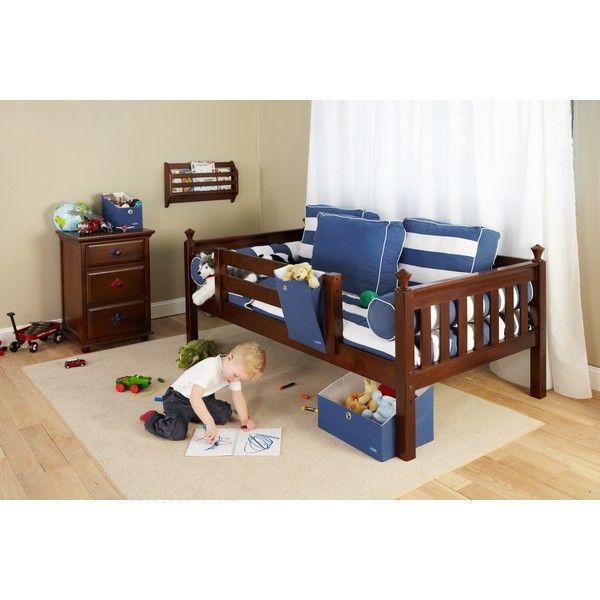 Solid Wood Daybed w Back and Front Guard Rail - Modular Design - 31" H